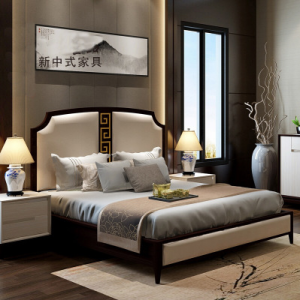 新中式实木禅意双人床